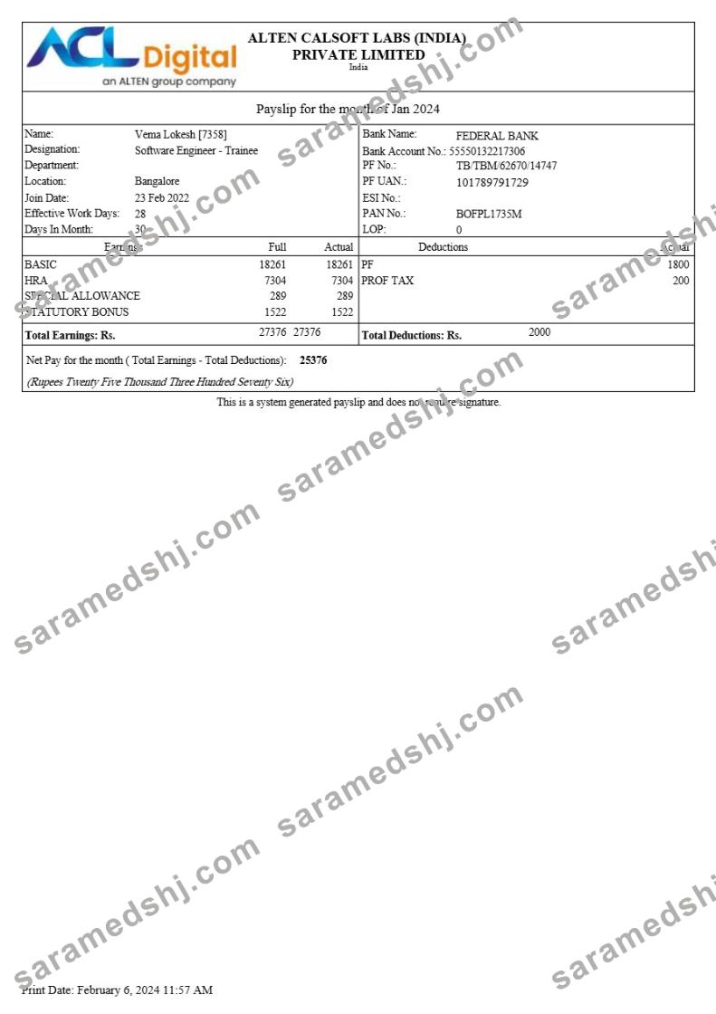 Alten Calsoft Labs ACL Digital payslip template in Word and PDF formats.pdf, 1